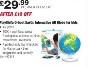 Costco Playshifu orboot earth: interactive ar globe for kids offer
