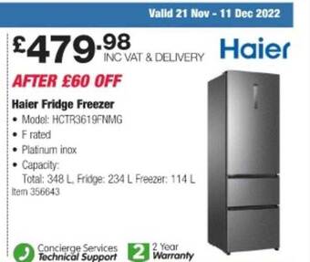 Costco Haier fridge freezer offer