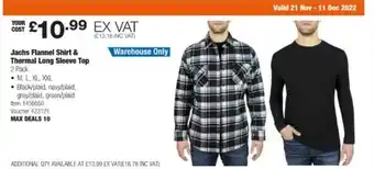 Costco Jachs flannel shirt & thermal long sleeve top offer