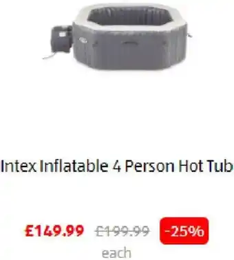 Aldi Intex Inflatable 4 Person Hot Tub offer