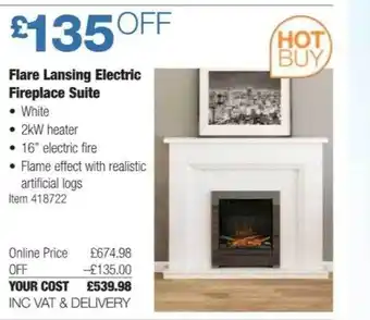 Costco Flare lansing electric fireplace suite offer