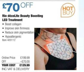 Costco Rio décolite beauty boosting led treatment offer