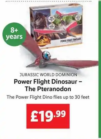 Lidl Jurassic world dominion power flight dinosaur the pteranodon offer