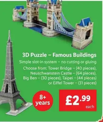 Lidl 3d puzzle - famous buildings offer