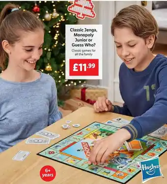 Lidl Classic jenga, monopoly junior or guess who? offer
