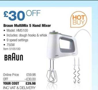 Costco Braun multimix 5 hand mixer offer