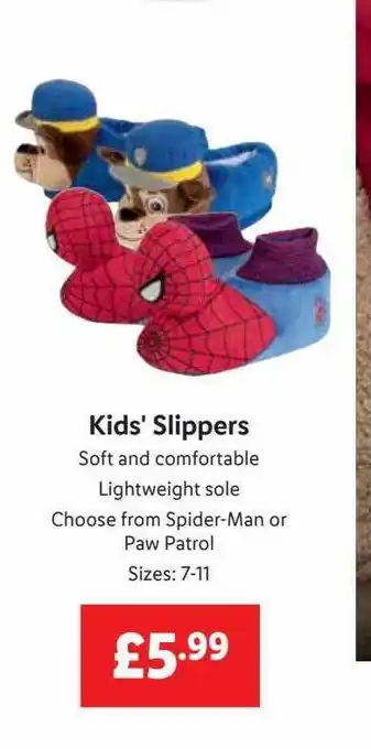 Lidl Kids' slippers offer