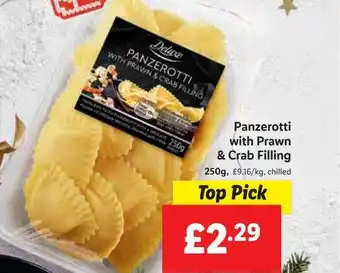 Lidl Panzerotti with prawn & crab filling offer