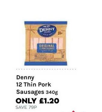 Mace Denny 12 Thin Pork Sausages 340g offer