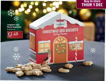 Aldi Langham's dog biscuit dog house offer