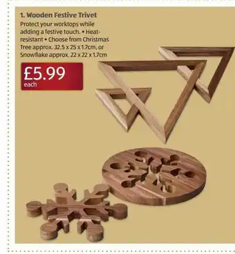 Aldi Wooden festive trivet offer