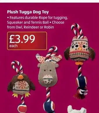 Aldi Plush tugga dog toy offer