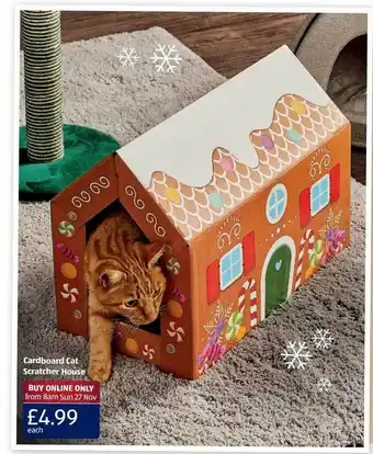 Aldi Cardboard cat scratcher house offer