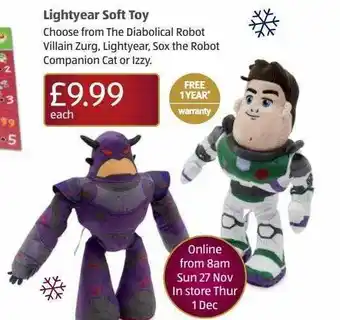 Aldi Lightyear soft toy offer
