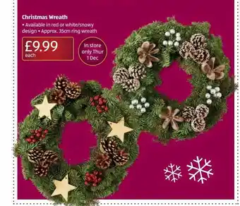 Aldi Christmas wreath offer