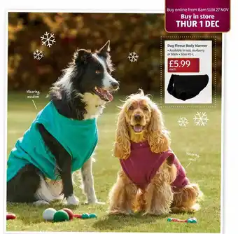 Aldi Dog fleece body warmer offer