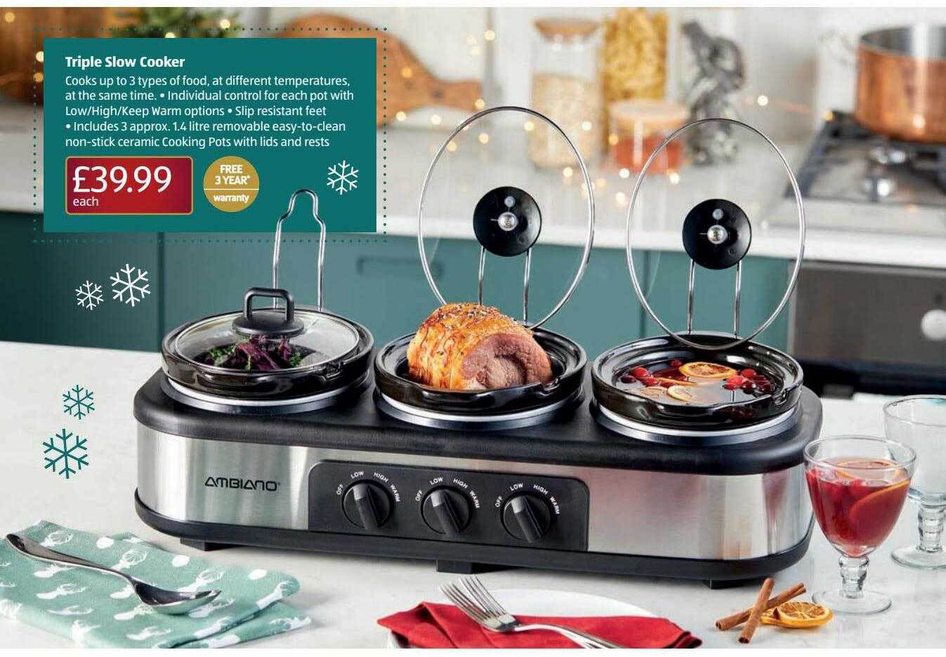 aldi triple slow cooker