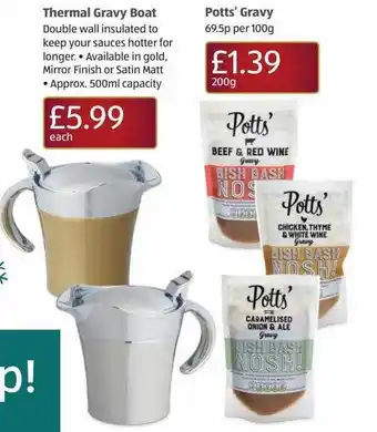 Aldi Thermal gravy boat, pott's gravy offer