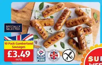 Aldi 10 pack cumberland sausages offer