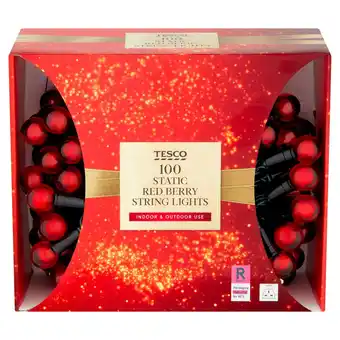 Tesco Tesco 100 red berry lights - mains powered, suitable for indoor and outdoor use (approx 10.4m) offer