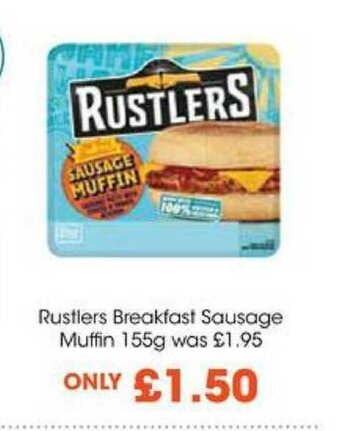 Centra Rustlers Breakfast Sausage Muffin 155g offer