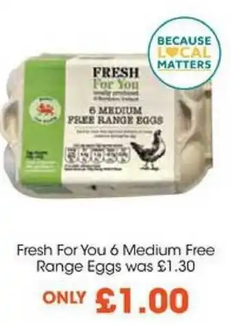 Centra Fresh For You 6 Medium Free Range Egg offer