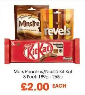 Centra Mars Pouches/ Nestle Kit Kat 8 Pack 189g-268g offer