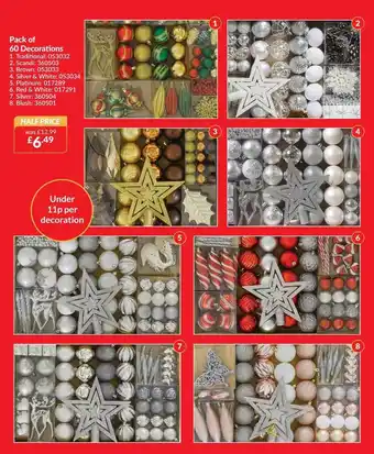 Pack of 60 décorations
