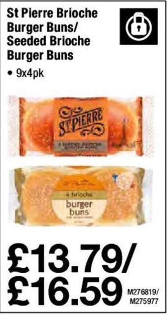 Makro St Pierre Brioche Burger Buns/ Seeded Brioche Burger Buns offer