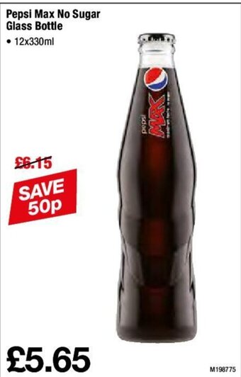 Makro Pepsi Max No Sugar Glass Bottle offer