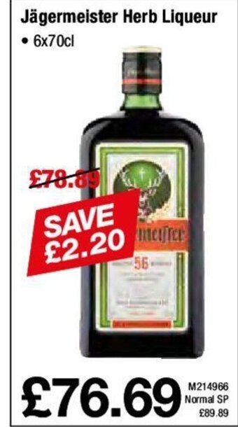Makro Jagermeister Herb Liqueur offer