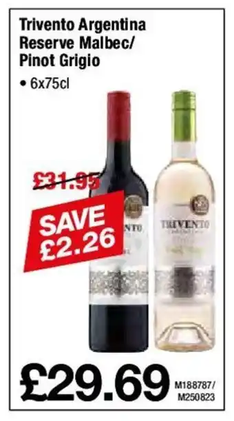 Makro Trivento Argentina Reserve Malbec/Pinot Grigio offer