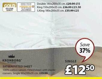 JYSK Kronborg sateen fitted sheet offer
