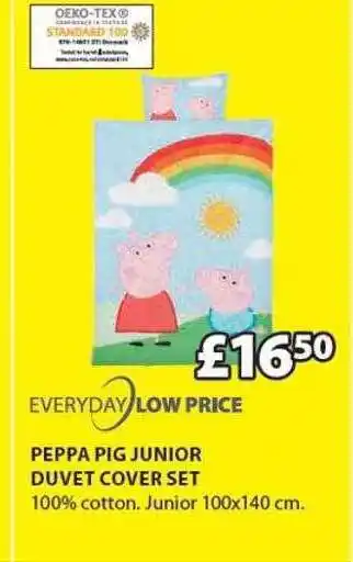 JYSK Every day low price peppa pig junior duvet cover set offer