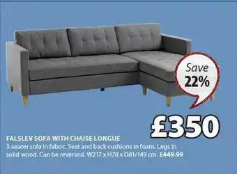 JYSK Falslev sofa with chaise longue offer