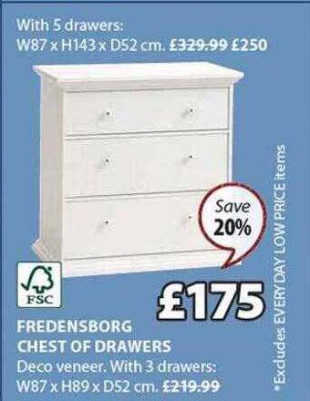 JYSK Fredensborg chest of drawers offer