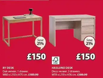 JYSK Ry or haslund desk offer