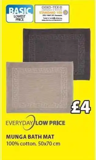 JYSK Every day low price munga bath mat offer