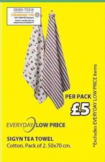 JYSK Every day low price sigyn tea towel offer