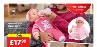 Lidl Piccolina first words baby offer