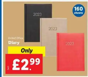 Lidl United office diary offer