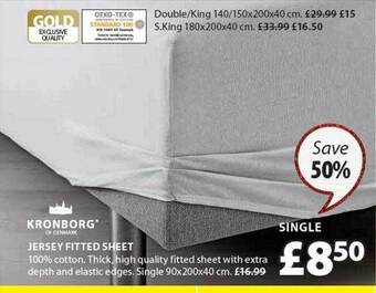 JYSK Kronborg jersey fitted sheet offer
