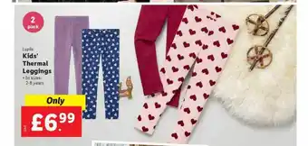 Lidl Lupilu kids' thermal leggings offer