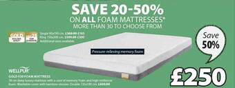 JYSK Wellpur gold f30 foam mattress offer