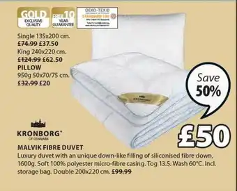 JYSK Malvik fibre duvet kronborg offer