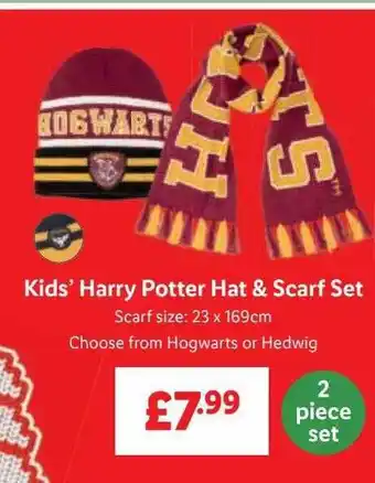 Lidl Kids' harry potter hat & scarf set offer