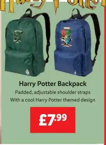 Lidl Harry potter backpack offer