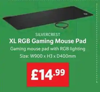 Lidl Silvercrest xl rgb gaming mouse pad offer