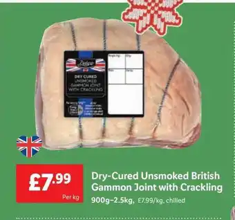 Lidl Dry-cured unsmoked british gammon joint with crackling offer