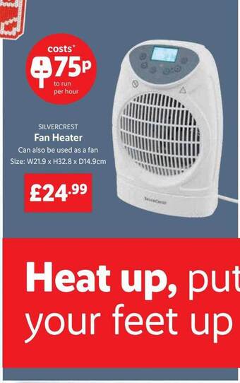Lidl Silvercrest fan heater offer